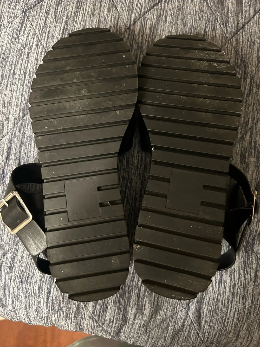 Soda Black Platform Sandals